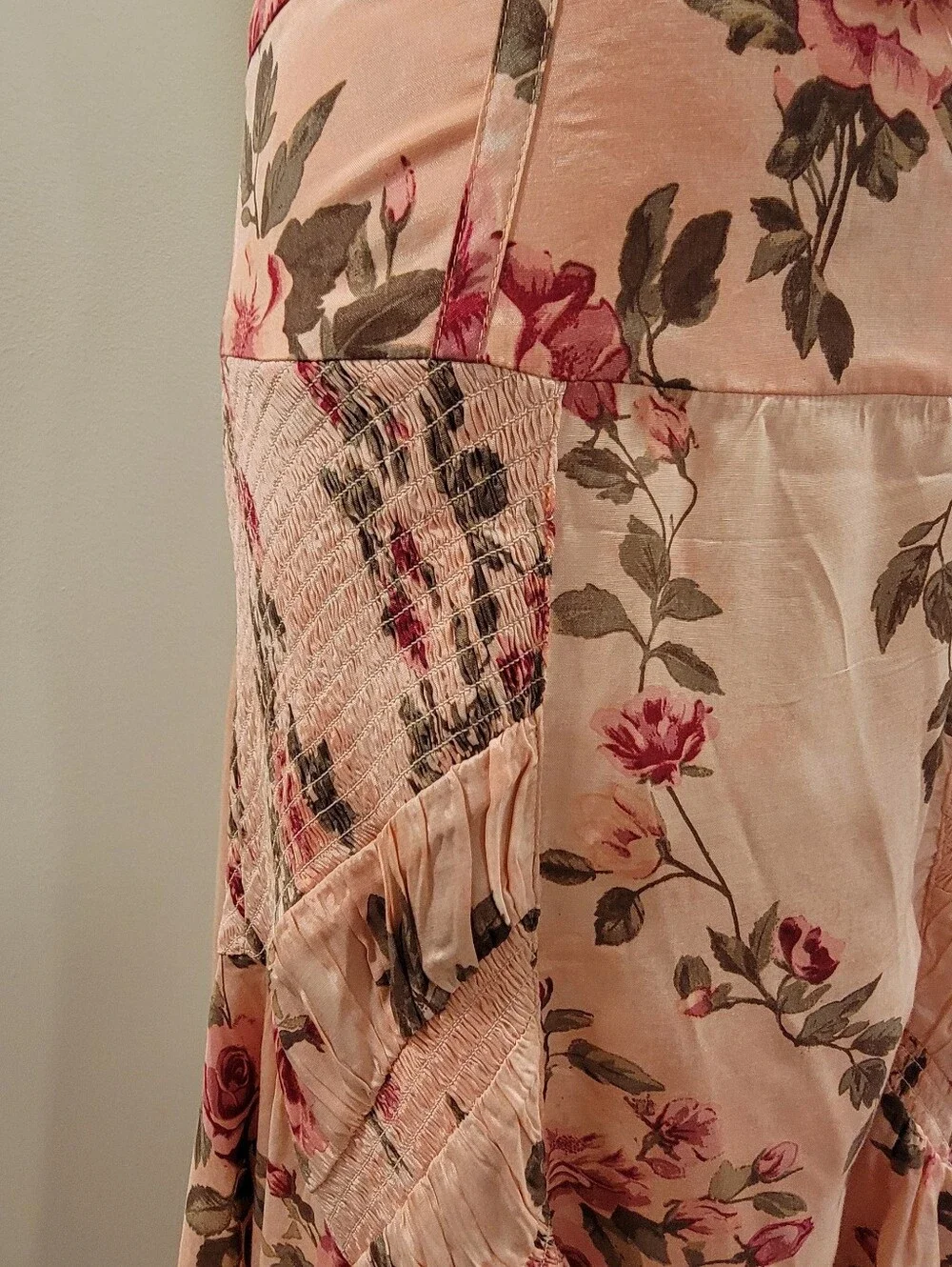 Free People Dusty Pink Floral Maxi Skirt
